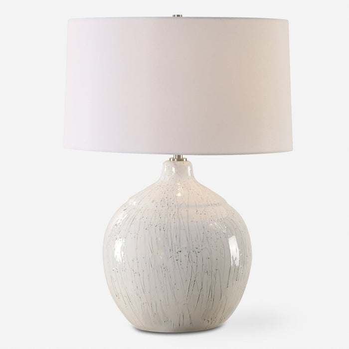 Uttermost Dribble White Glaze Table Lamp