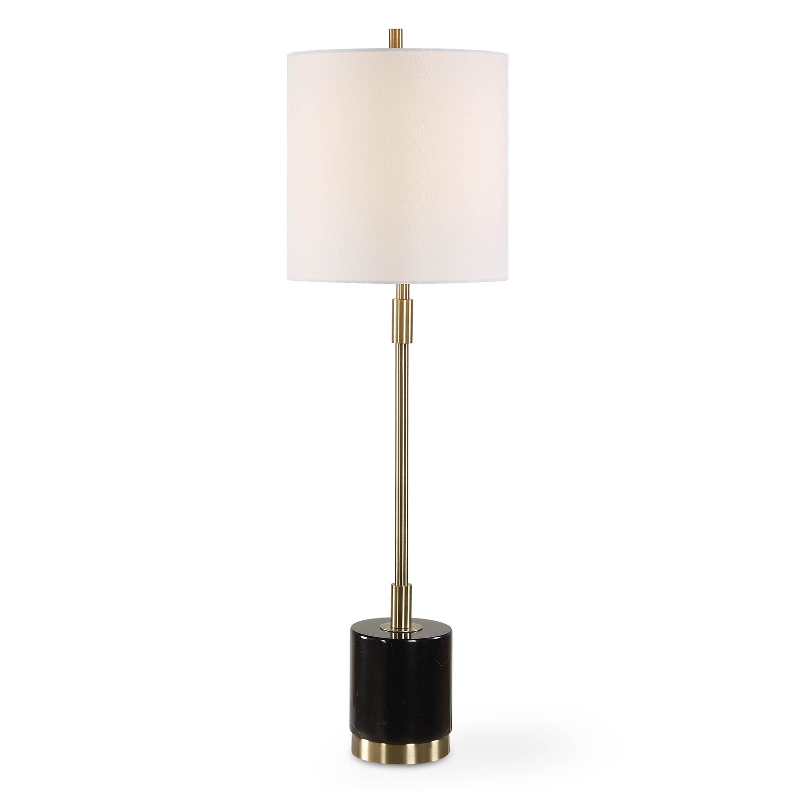 Modern Accents Round Black Marble Base Buffet Lamp