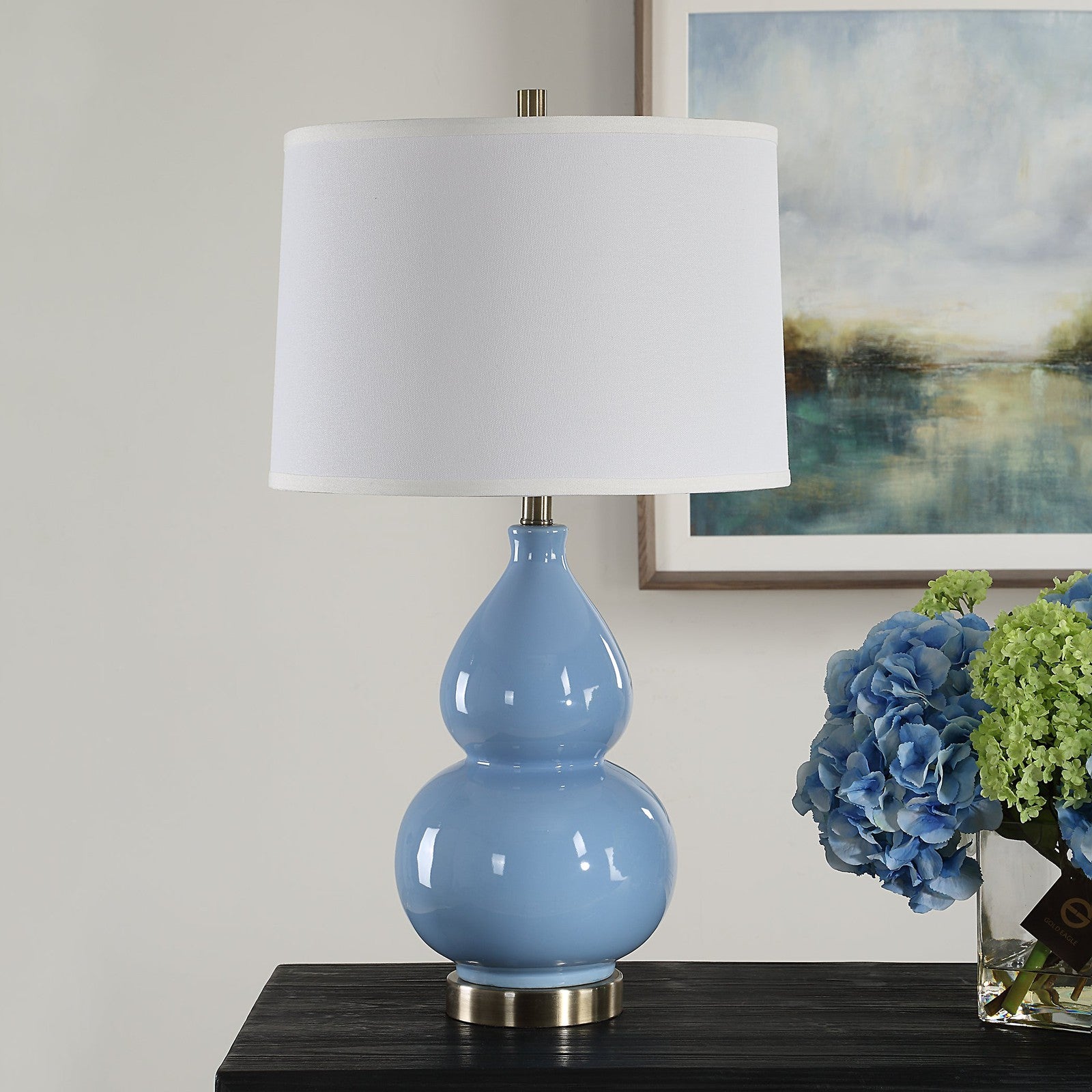 Modern Accents Gourd Shaped Ceramic Base Table Lamp