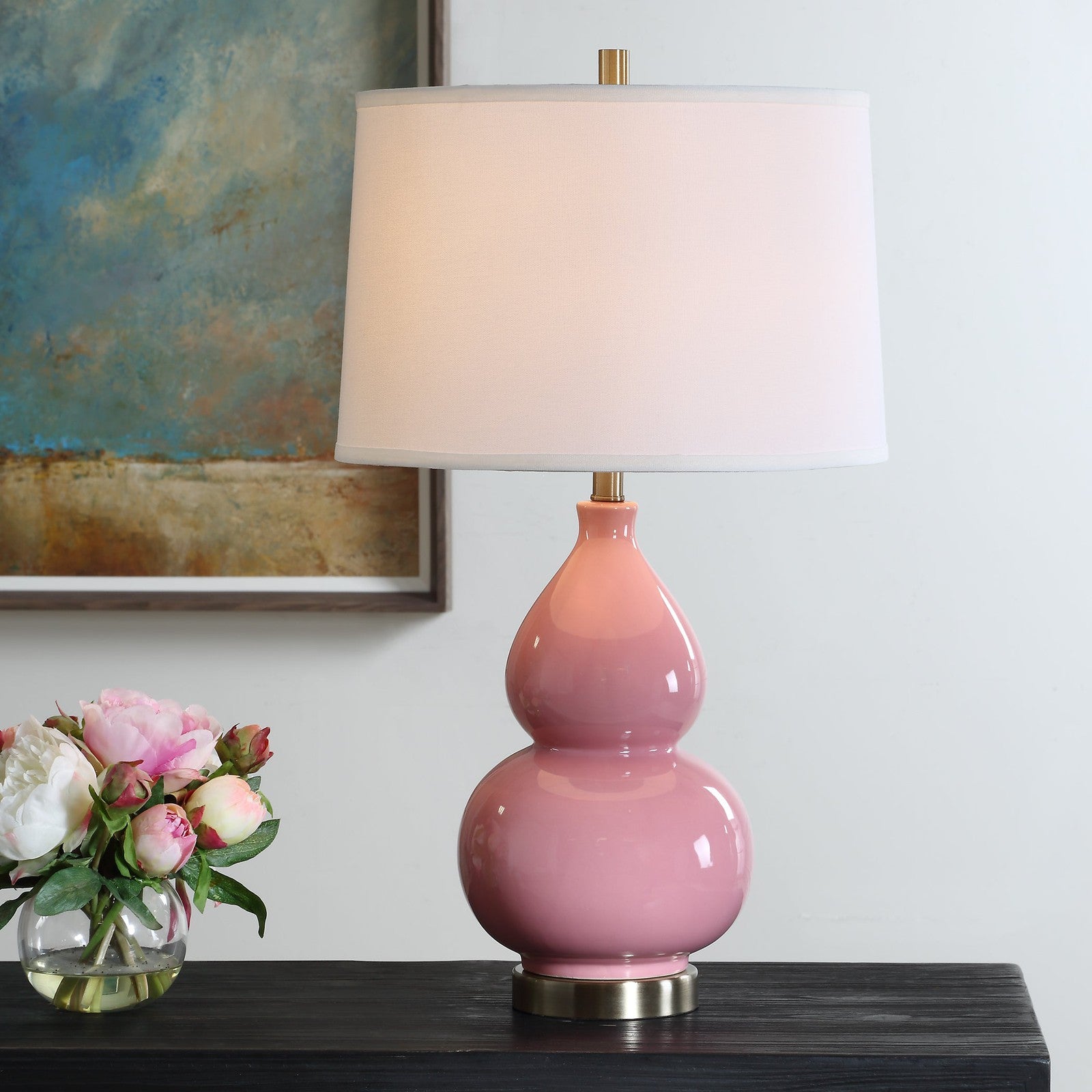 Modern Accents Gourd Shaped Ceramic Base Table Lamp