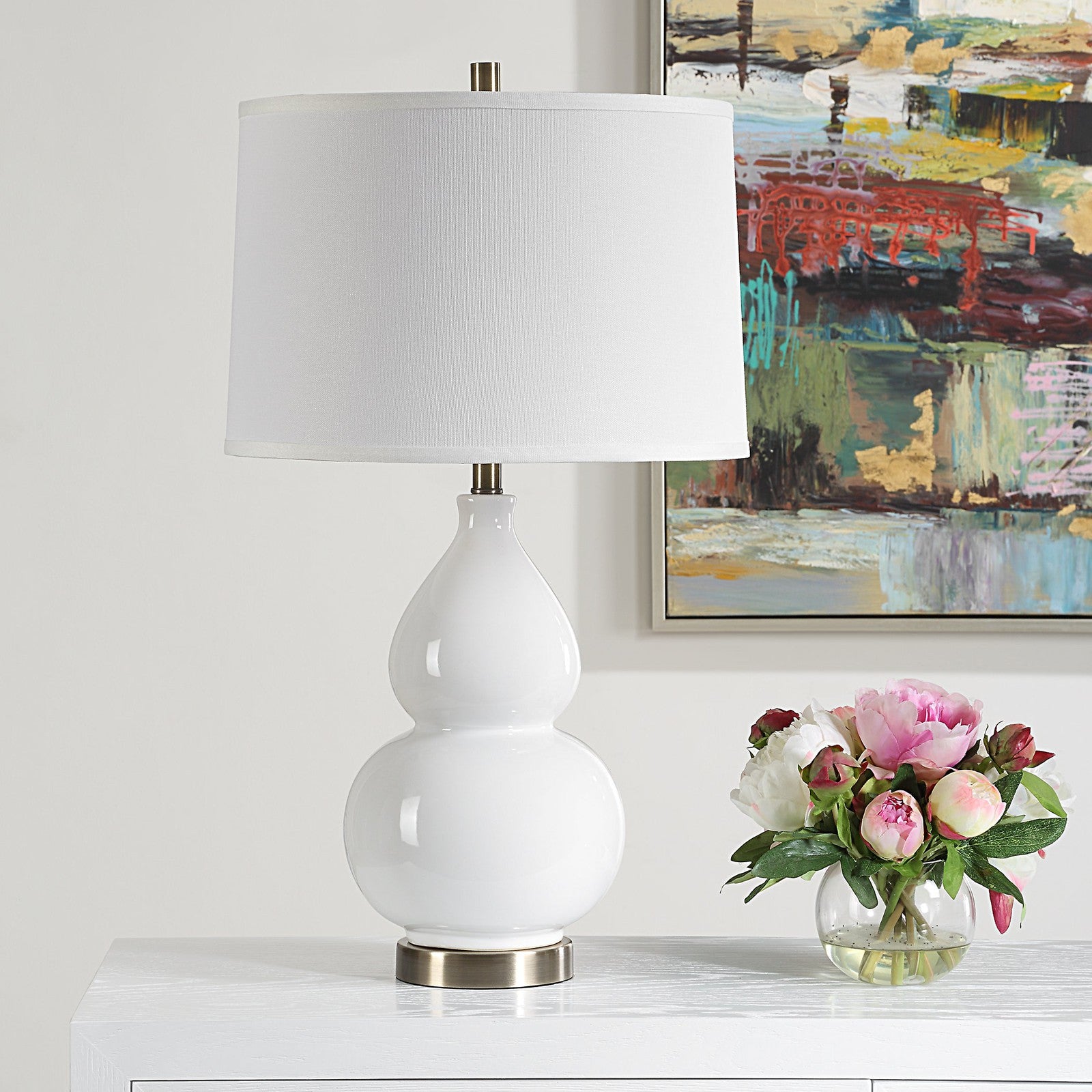 Modern Accents Gourd Shaped Ceramic Base Table Lamp