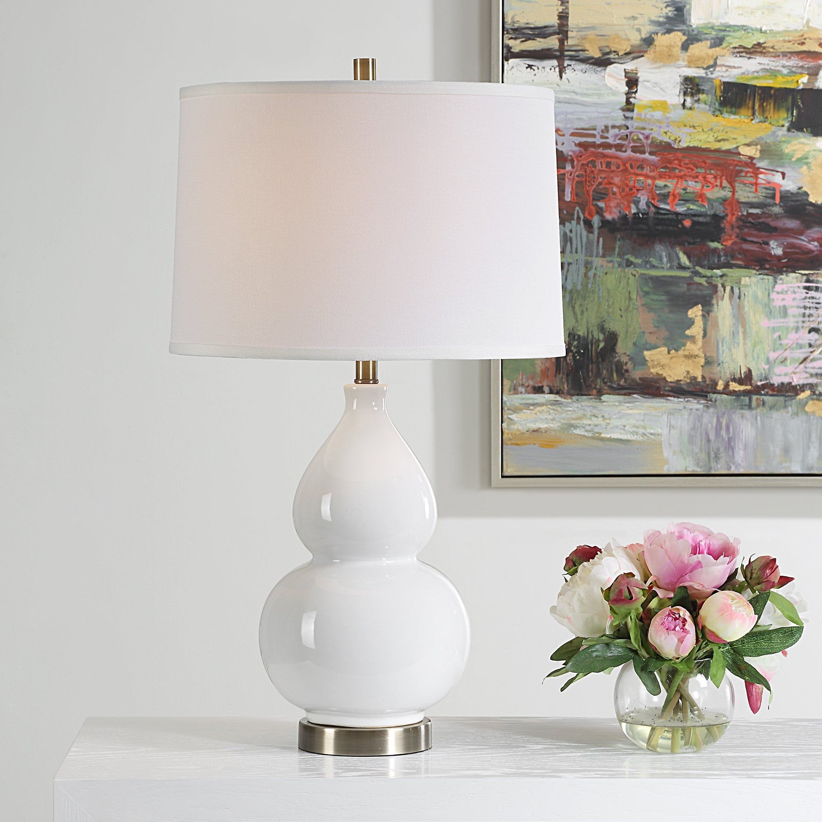 Modern Accents Gourd Shaped Ceramic Base Table Lamp