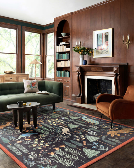 Rifle Paper Menagerie MEN-01 Rug Black