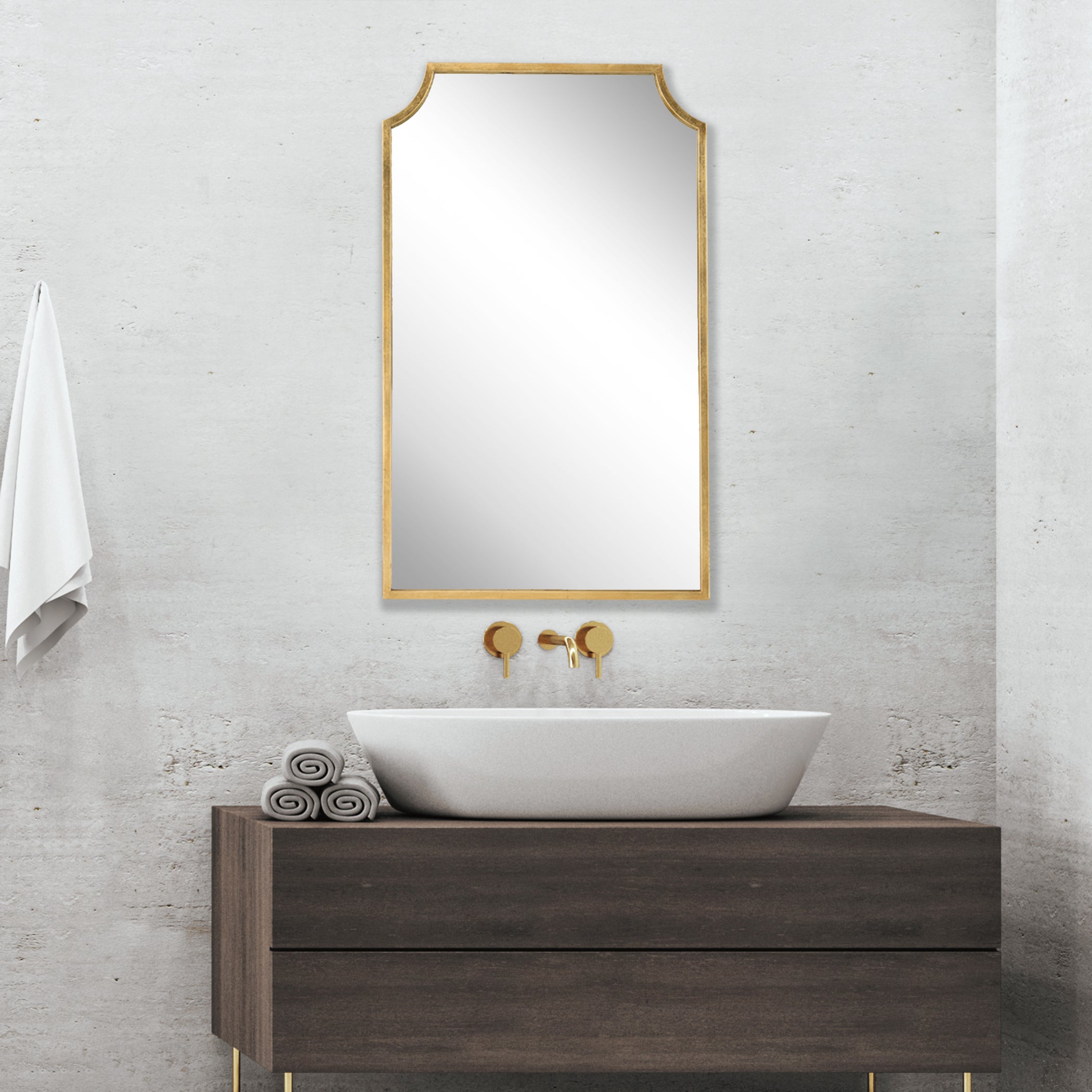 Modern Accents Curved Metal Frame Mirror