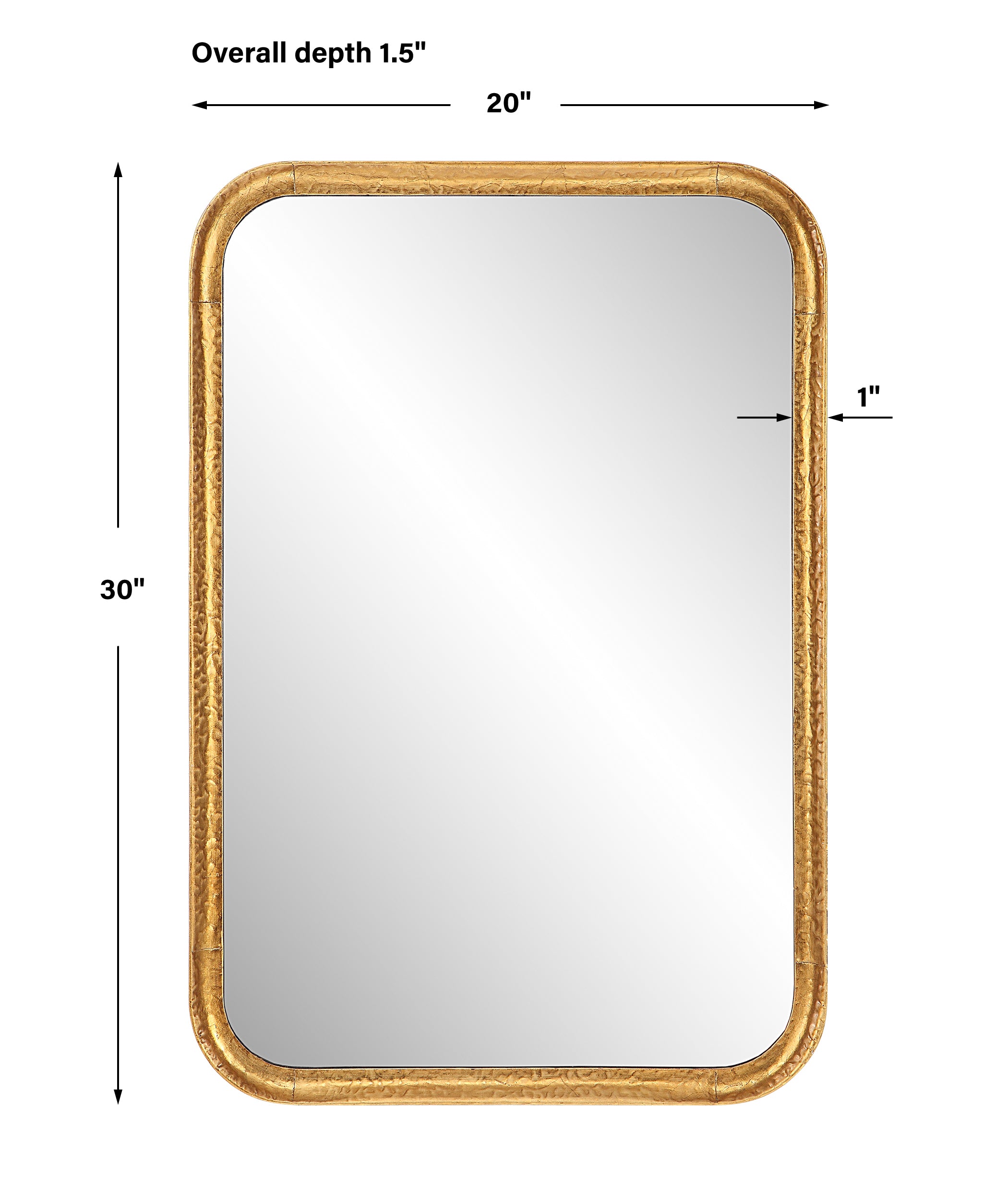 Modern Accents Rectangular Hammered Metal Mirror