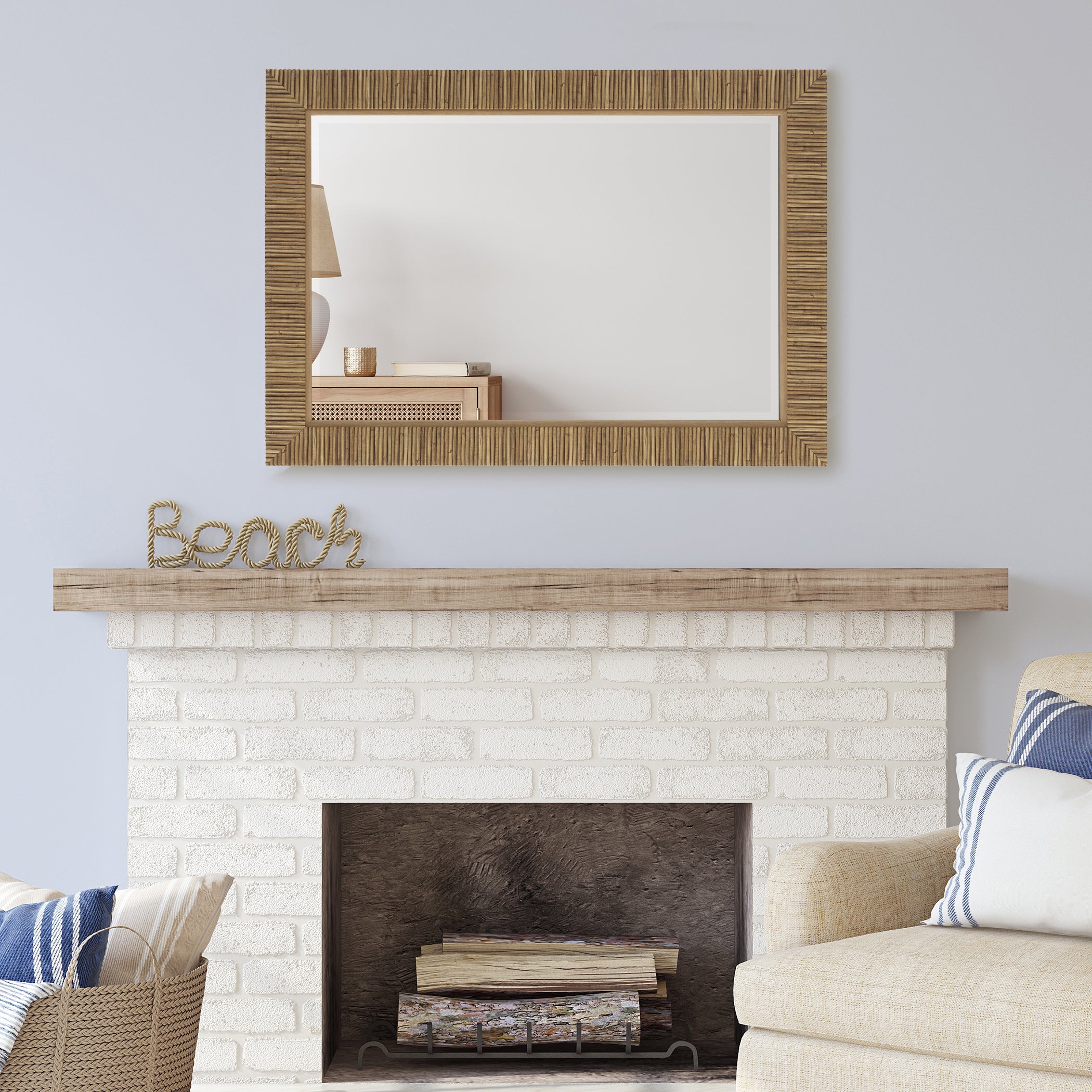 Modern Accents Rattan Frame Mirror
