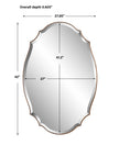 Modern Accents Shaped Beveled Rounded Edged Frame Mirror