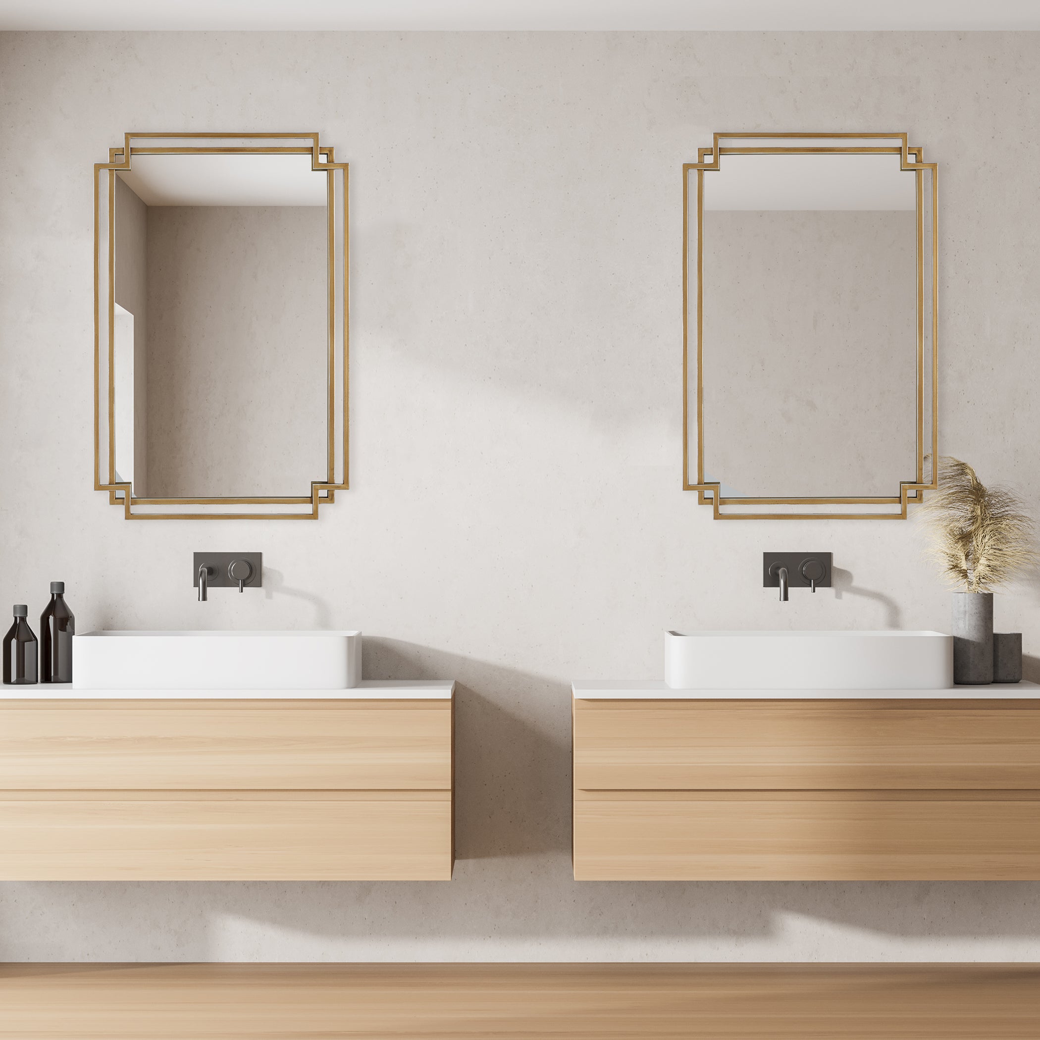 Modern Accents Overlapping Metal Frame Mirror