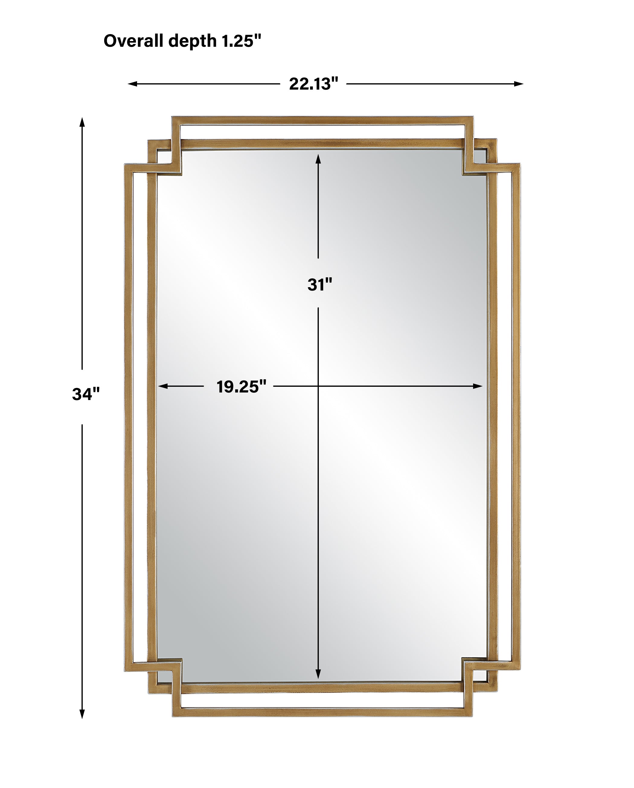 Modern Accents Overlapping Metal Frame Mirror