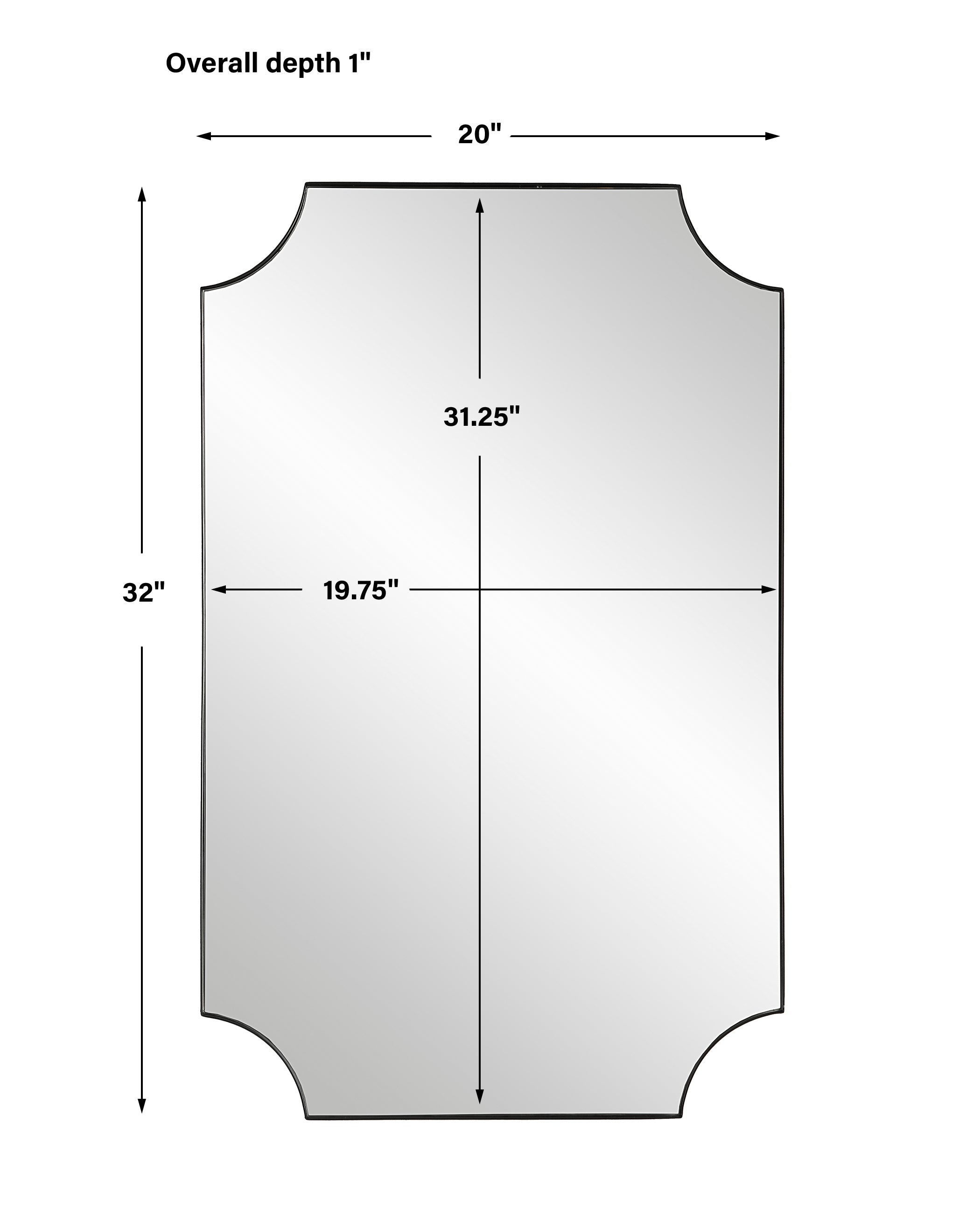 Modern Accents Scalloped Corners Iron Frame Mirror