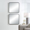 Modern Accents Rounded Corners Metal Frame Mirror - Set of 2