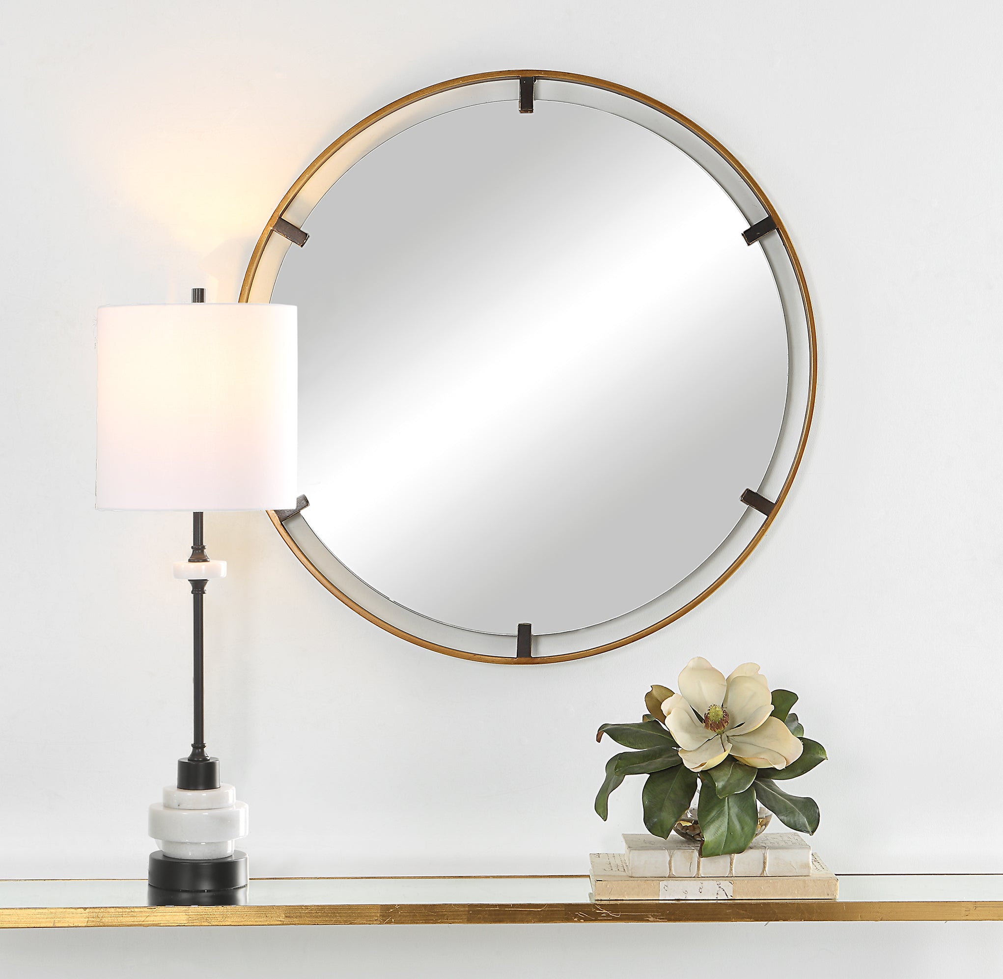 Modern Accents Round Floating Mirror