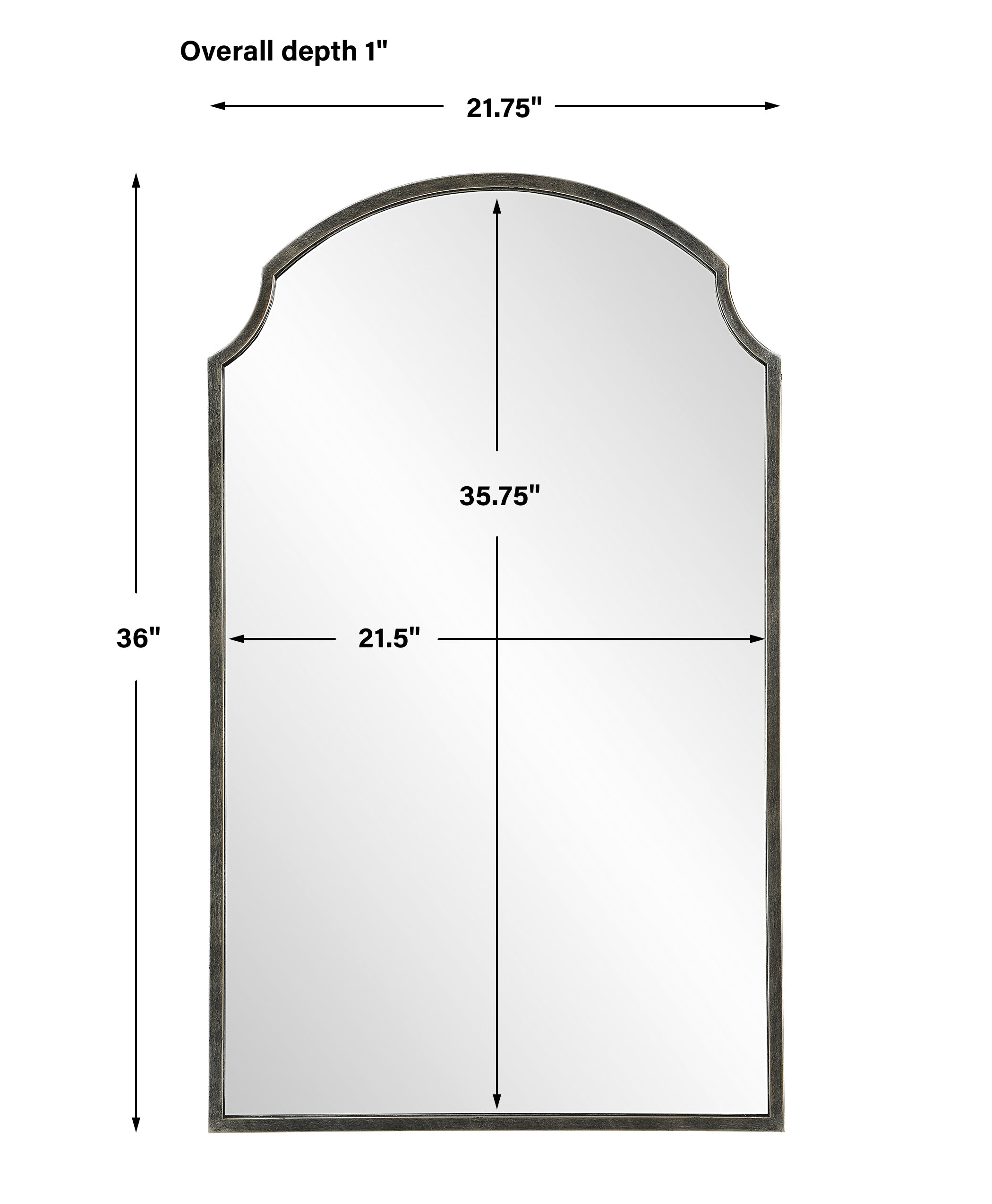 Modern Accents Scalloped Corners Metal Frame Mirror