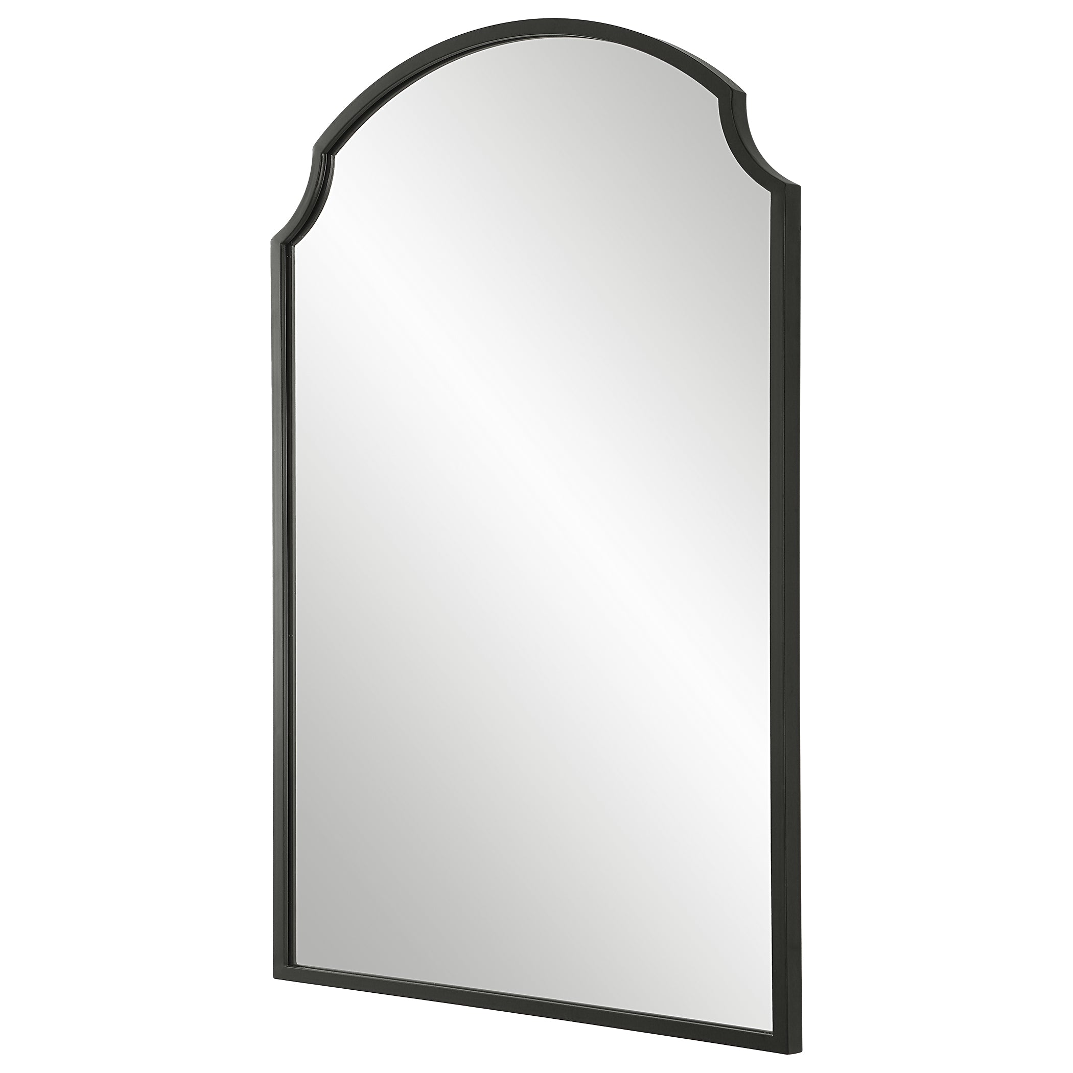 Modern Accents Scalloped Corners Metal Frame Mirror