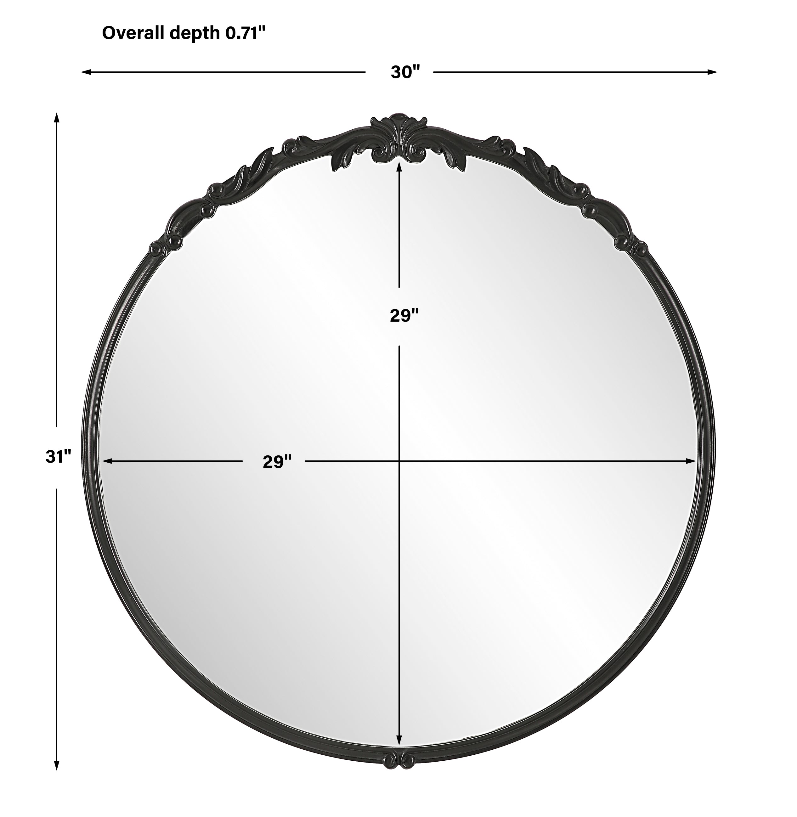Modern Accents Round Vanity or Table Mirror