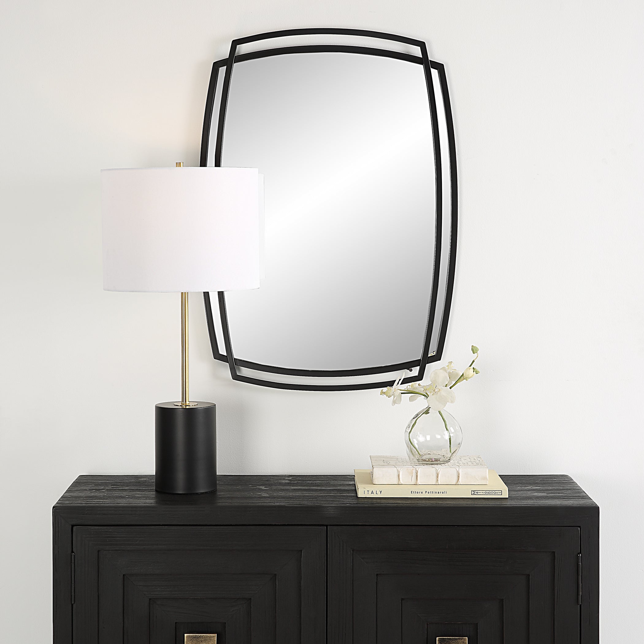Modern Accents Curved Metal Frame Arched Mirror