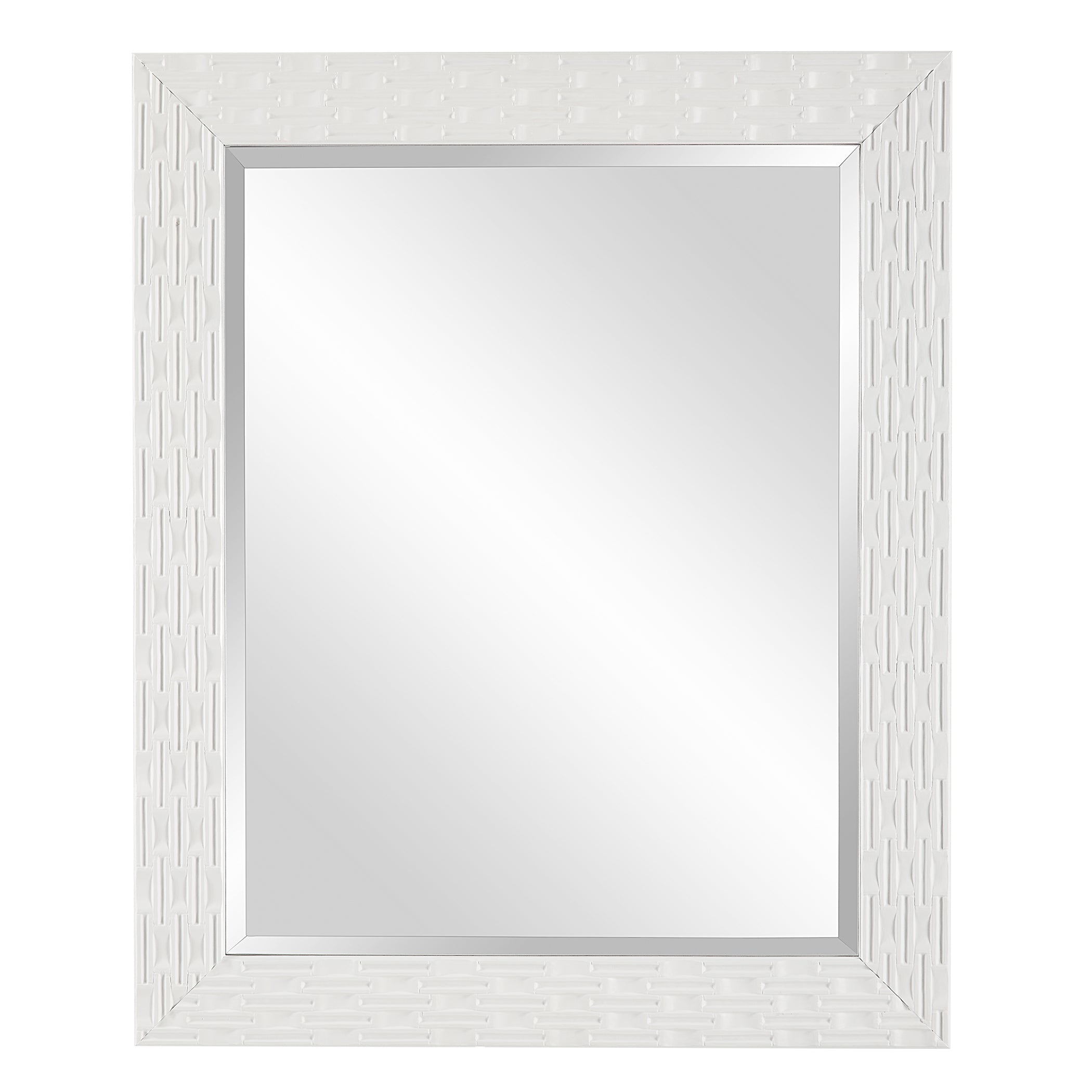 Modern Accents Soft White Finish Rectangular Mirror