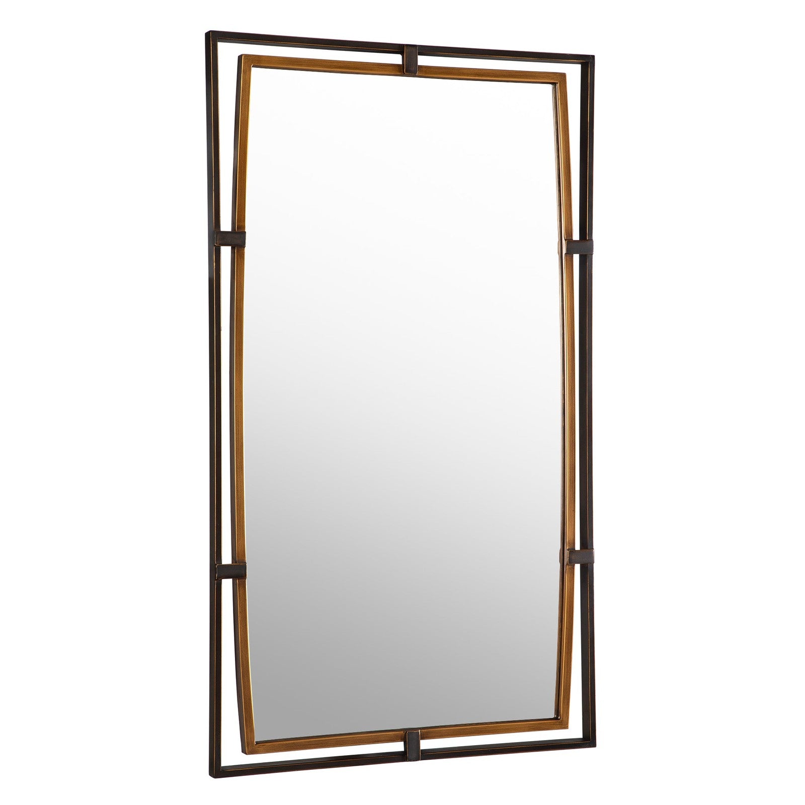 Modern Accents Rectangular Dual Metal Framed Mirror