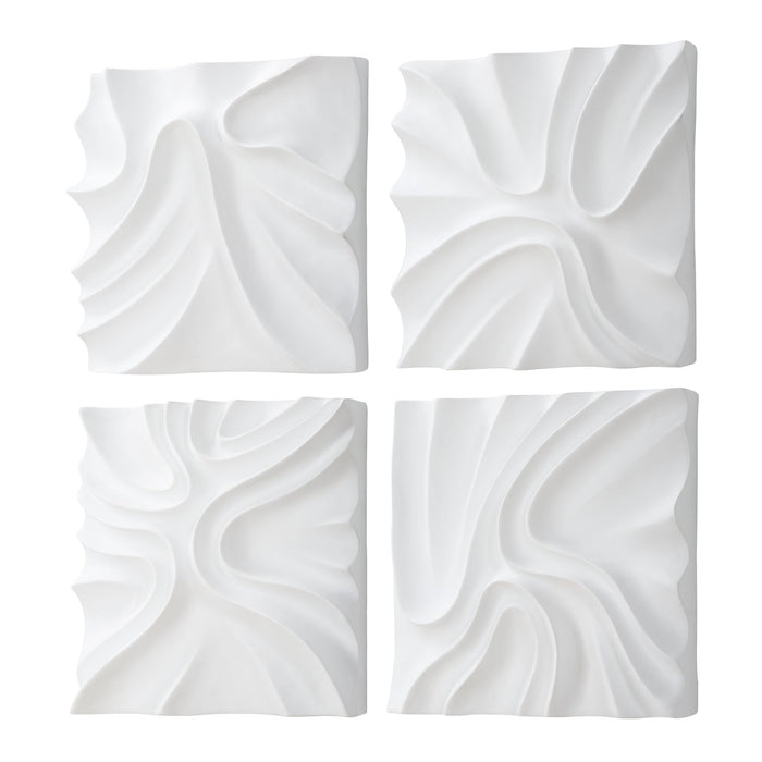 Uttermost Snowdrift Scultped White Wall Decor - Set of 4