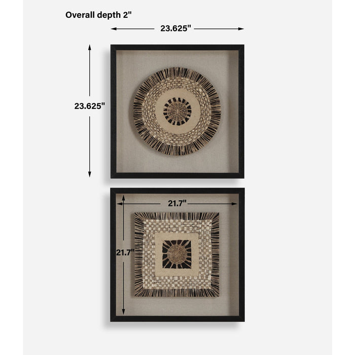 Uttermost Intertwine Knit Paper Shadow Box - Set of 2