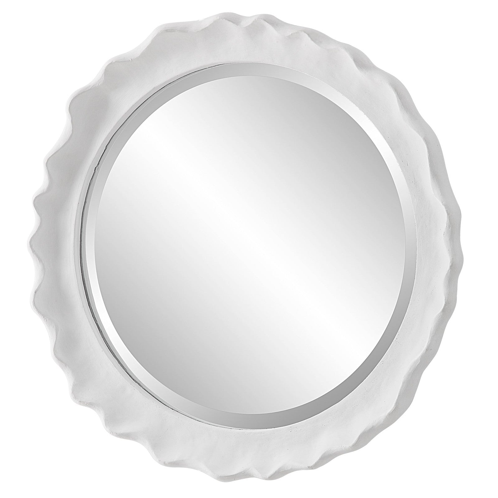 Modern Accents Round Frame Organic Edges Mirror