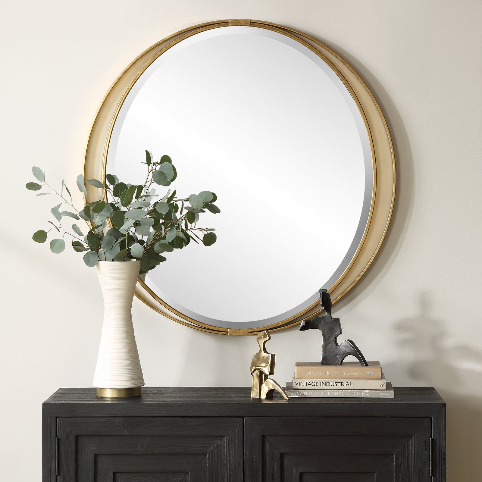 Uttermost Rhodes Gold Round Mirror