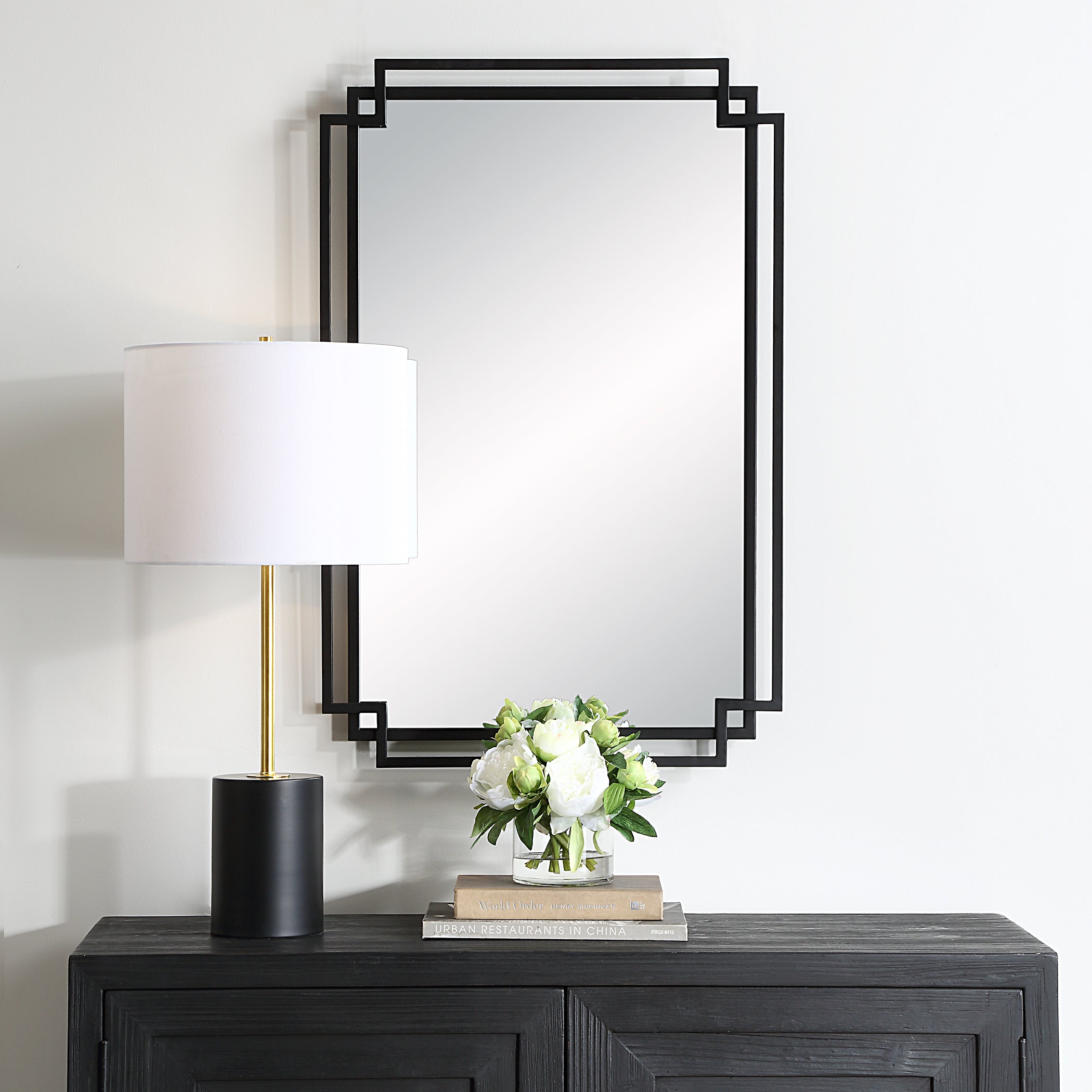 Modern Accents Overlapping Metal Frame Mirror