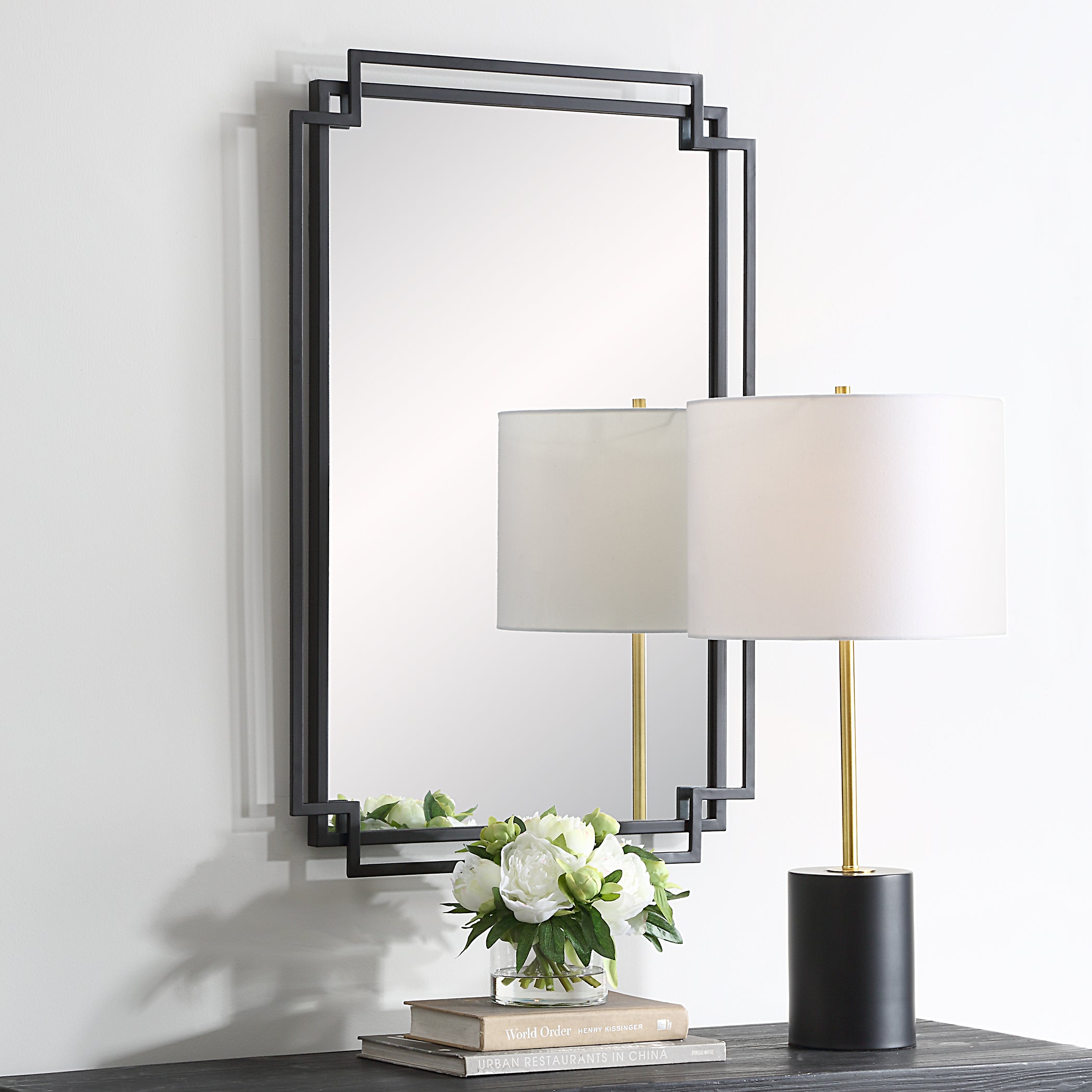 Modern Accents Overlapping Metal Frame Mirror