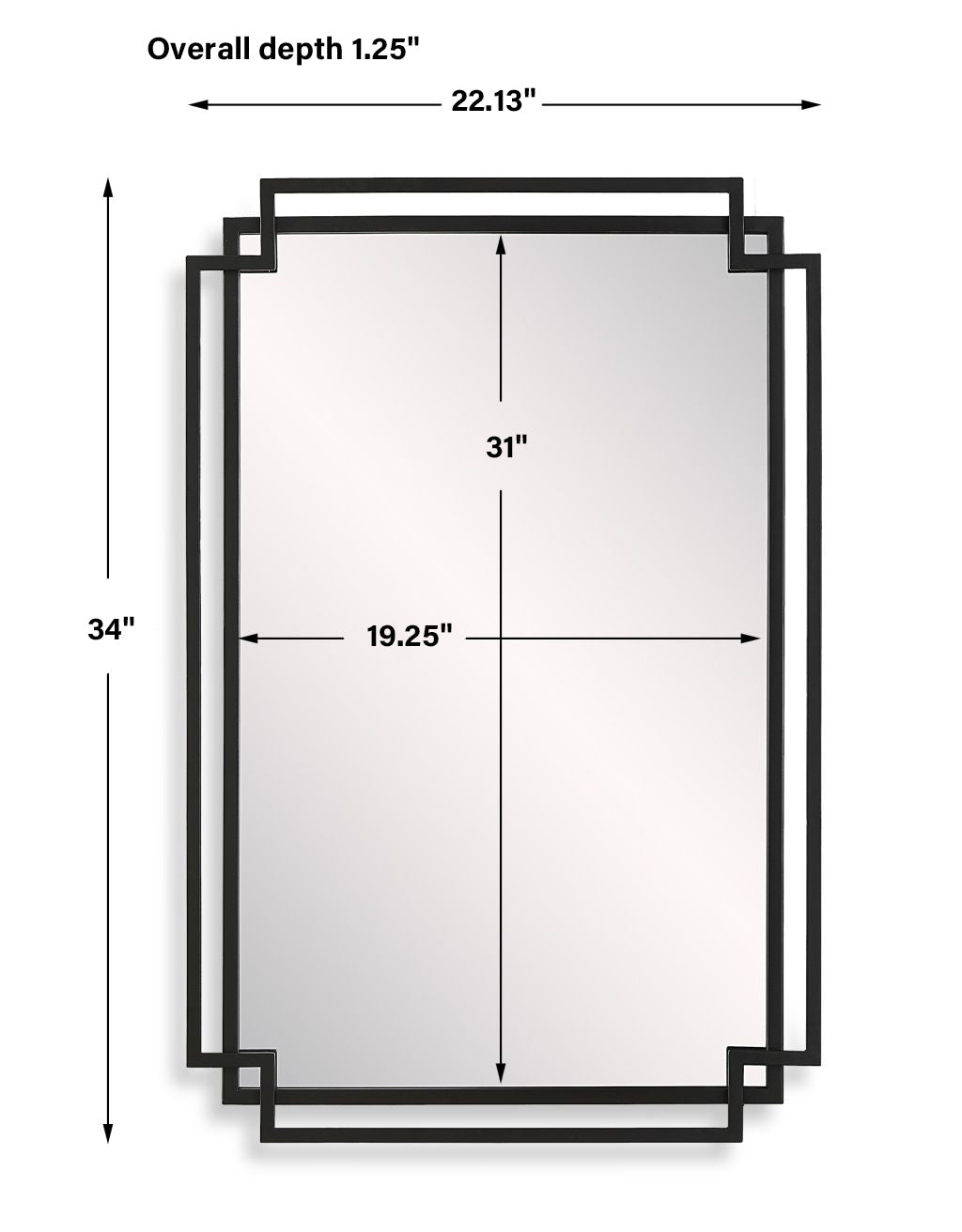 Modern Accents Overlapping Metal Frame Mirror