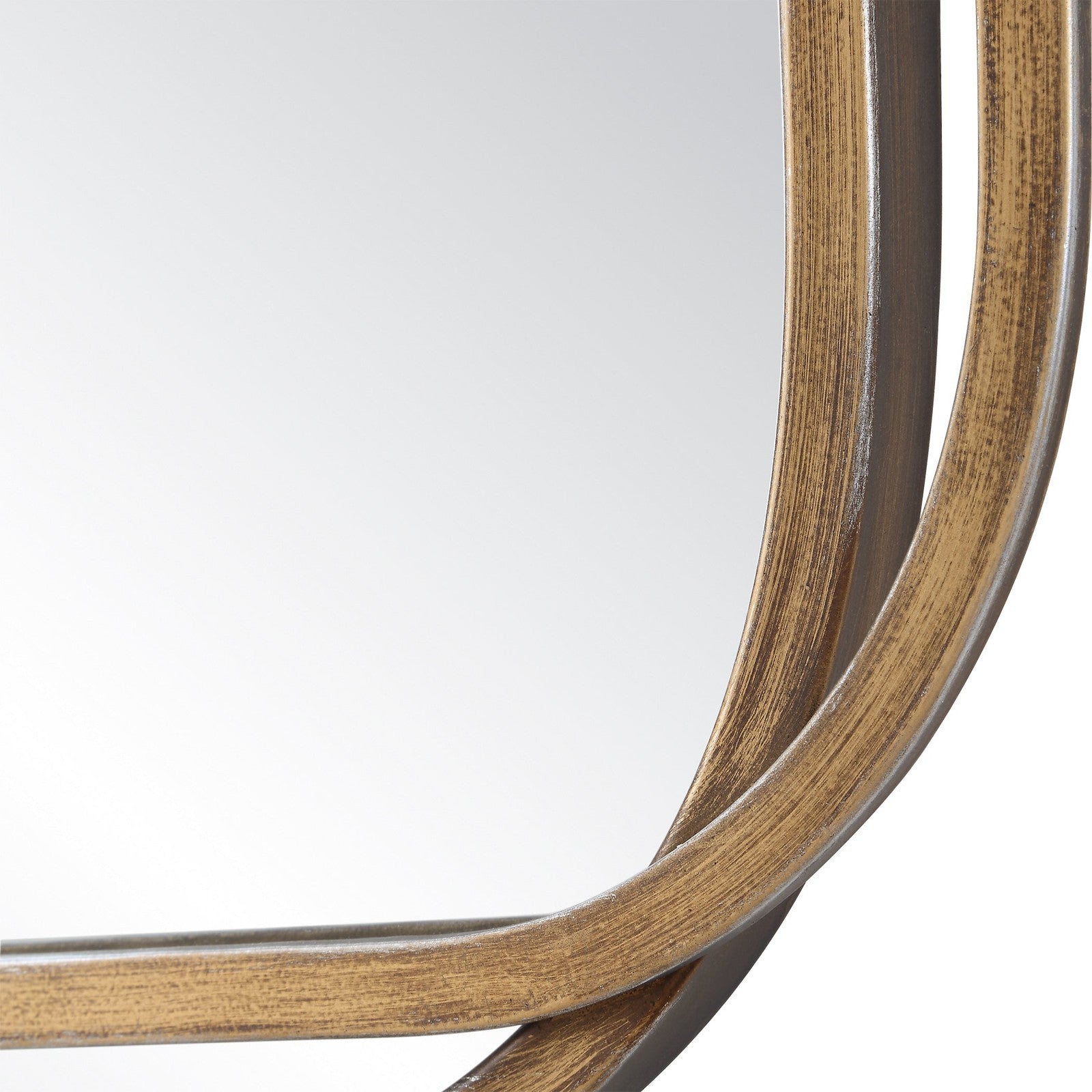 Modern Accents Overlapping Metal Frames With Radius Corners Mirror