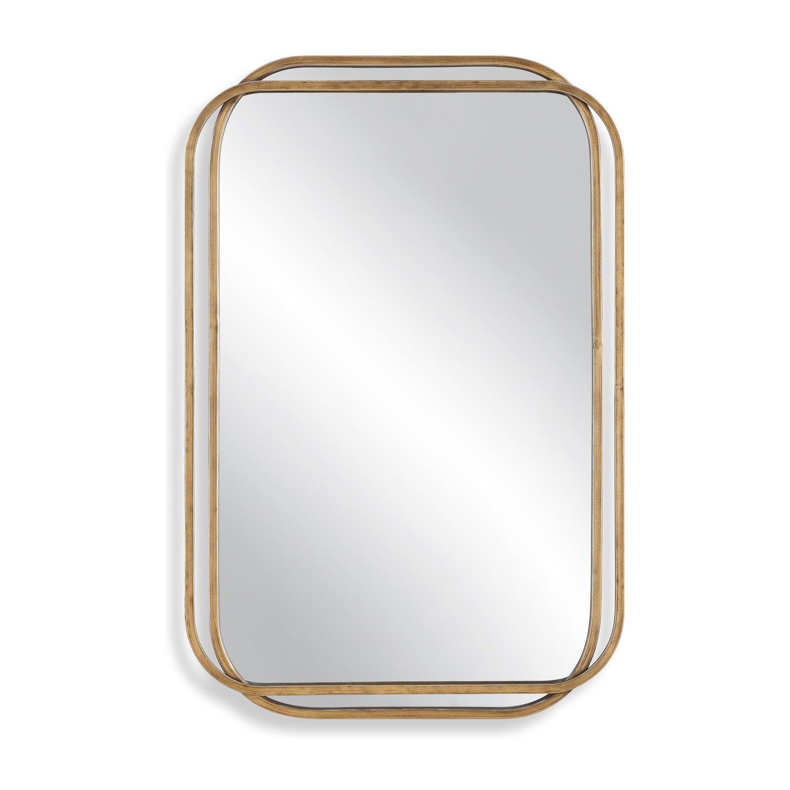 Modern Accents Overlapping Metal Frames With Radius Corners Mirror