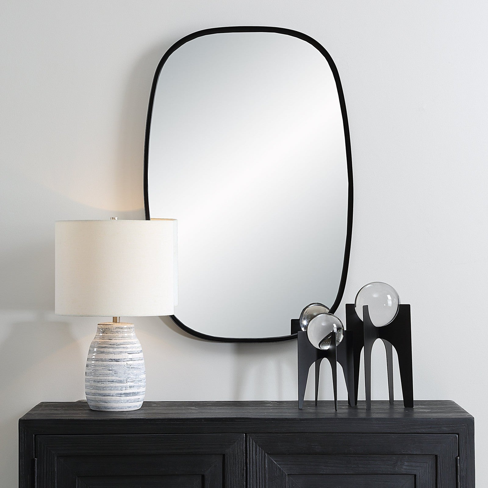 Modern Accents Radius Corner Metal Frame Mirror