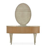 Michael Amini Villa Cherie Vanity with Mirror - Caramel