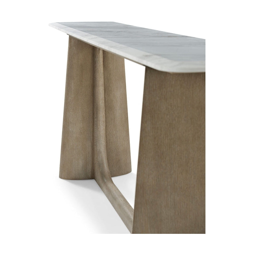 Theodore Alexander Repose Wooden Console Table Marble Top