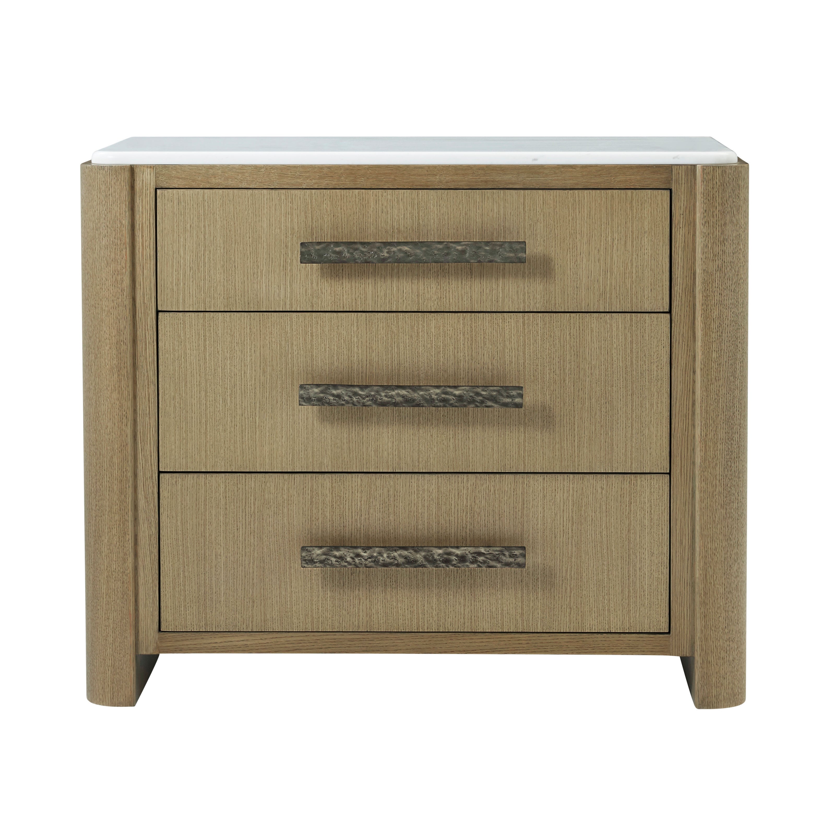 Theodore Alexander Essence Three Drawer Marble Top Nightstand