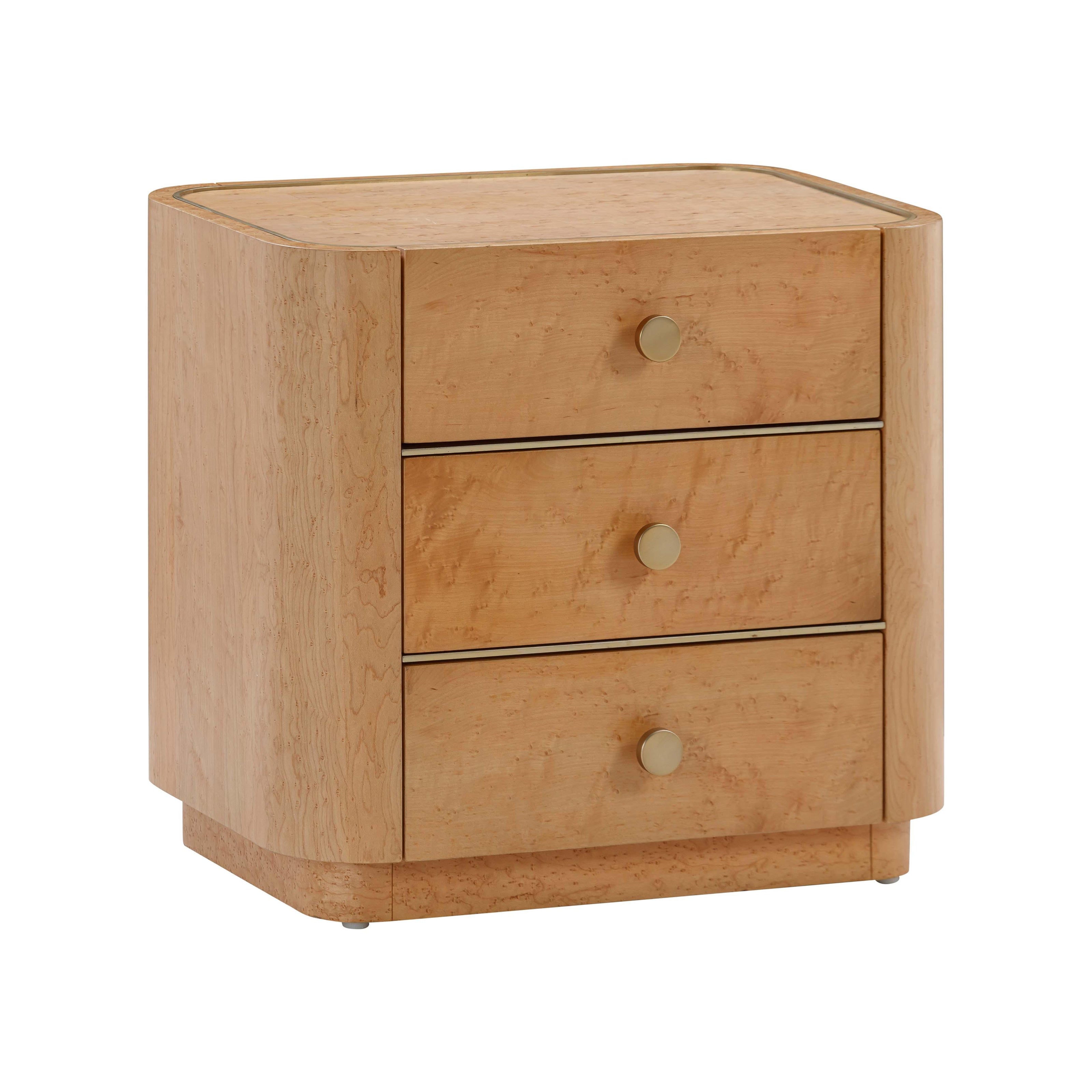 TOV Furniture Abigail Natural Birdseye Maple Nightstand