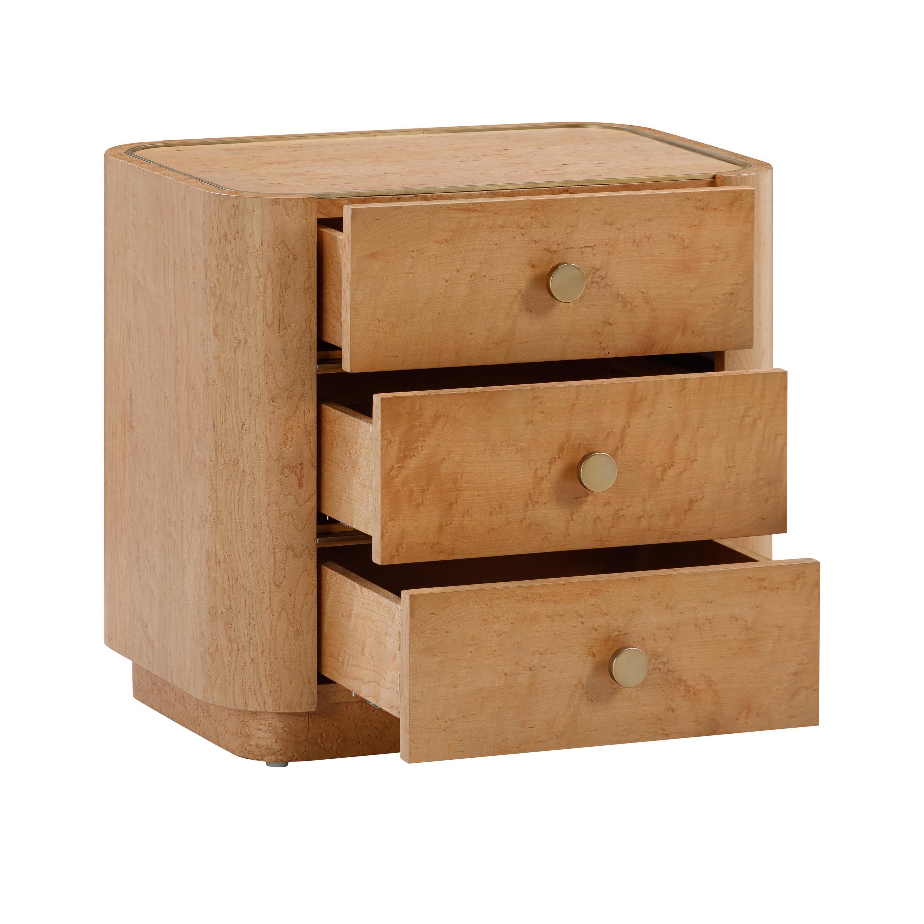 TOV Furniture Abigail Natural Birdseye Maple Nightstand