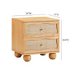 TOV Furniture Grappa Natural Wood & Rattan Wavy Nightstand