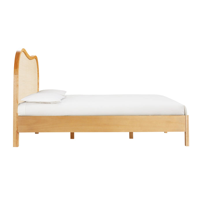 TOV Furniture Grappa Natural Wood & Rattan Bed