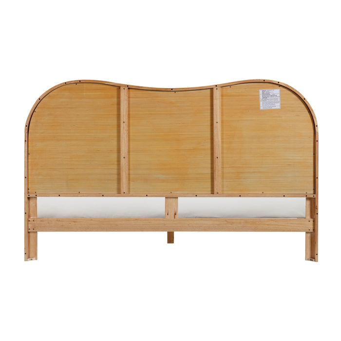 TOV Furniture Grappa Natural Wood & Rattan Bed