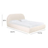 TOV Furniture Bara Cream Textured Velvet Bed