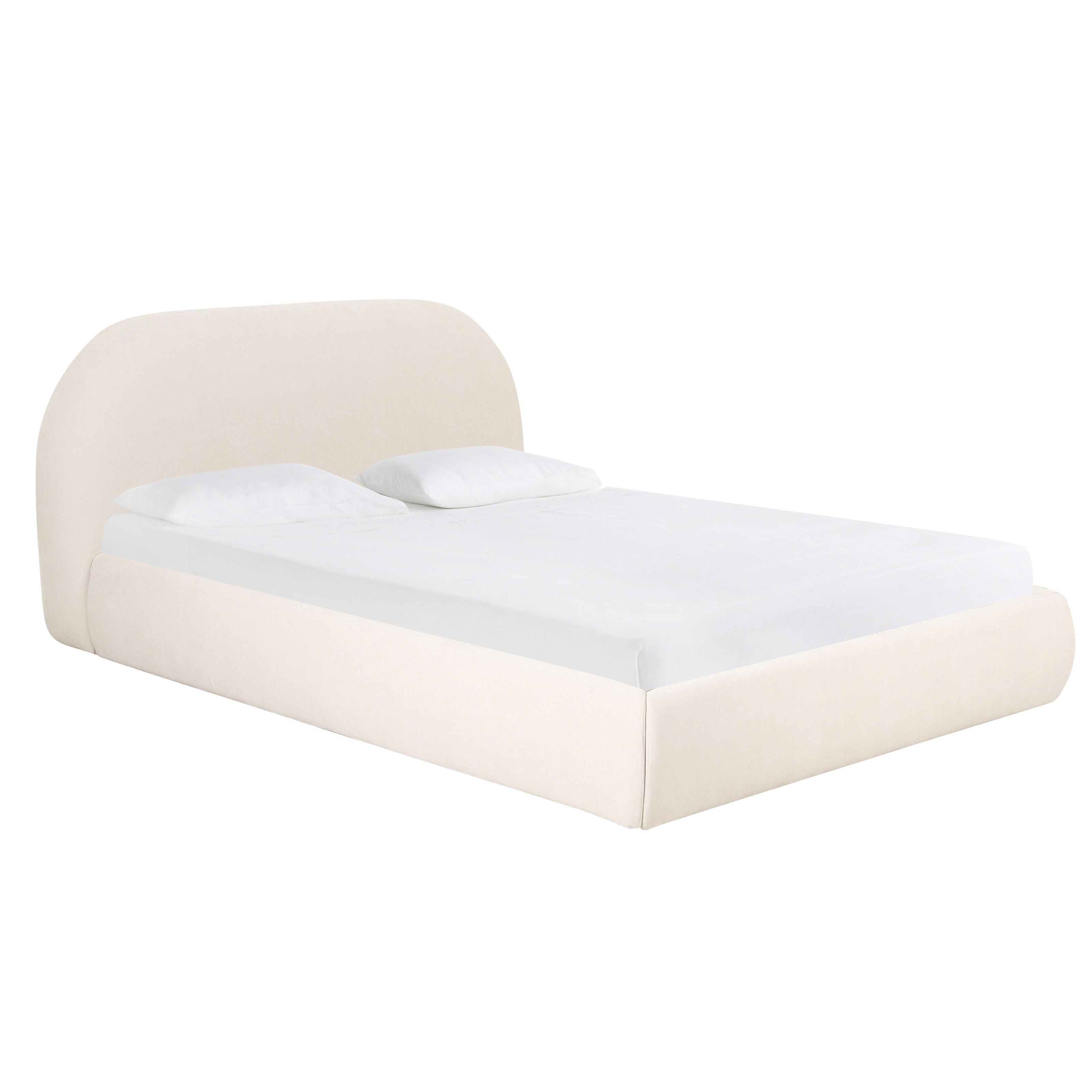 TOV Furniture Bara Cream Textured Velvet Bed