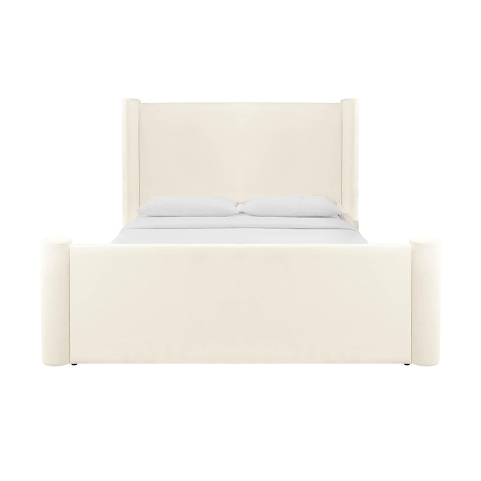 TOV Furniture Athara Cream Velvet Bed