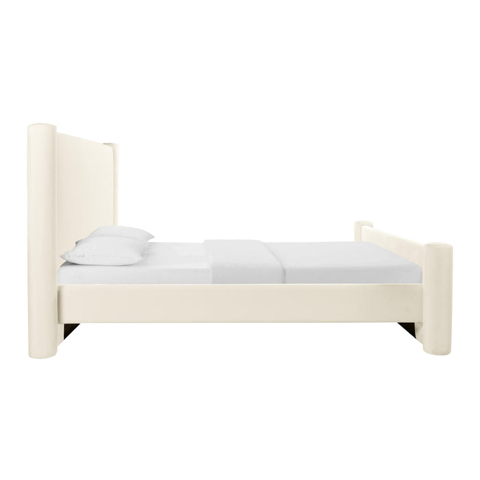 TOV Furniture Athara Cream Velvet Bed