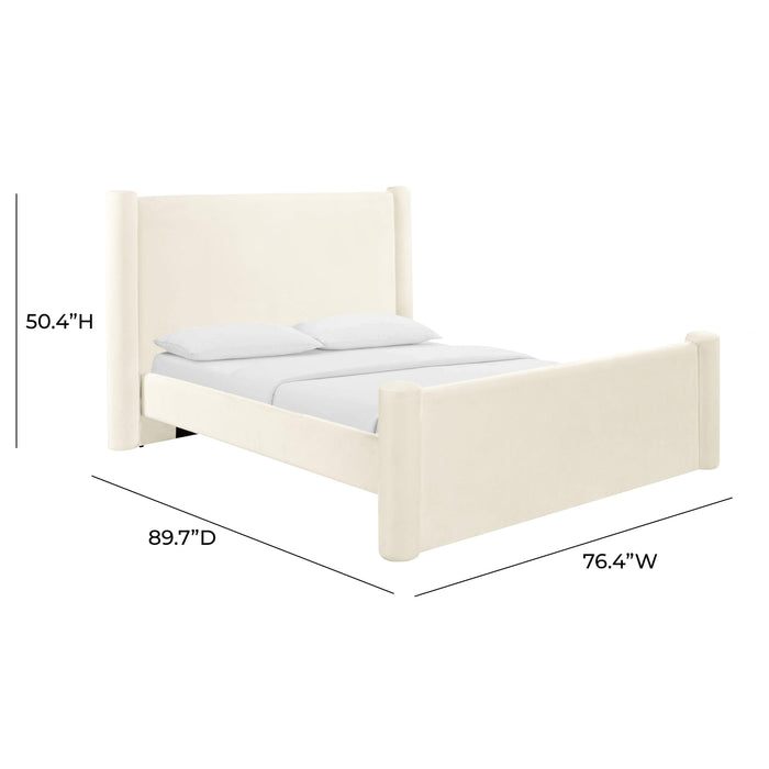 TOV Furniture Athara Cream Velvet Bed