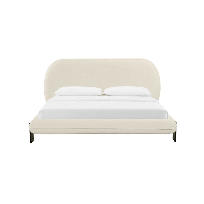 TOV Furniture Ophelia Cream Faux Wool Bed