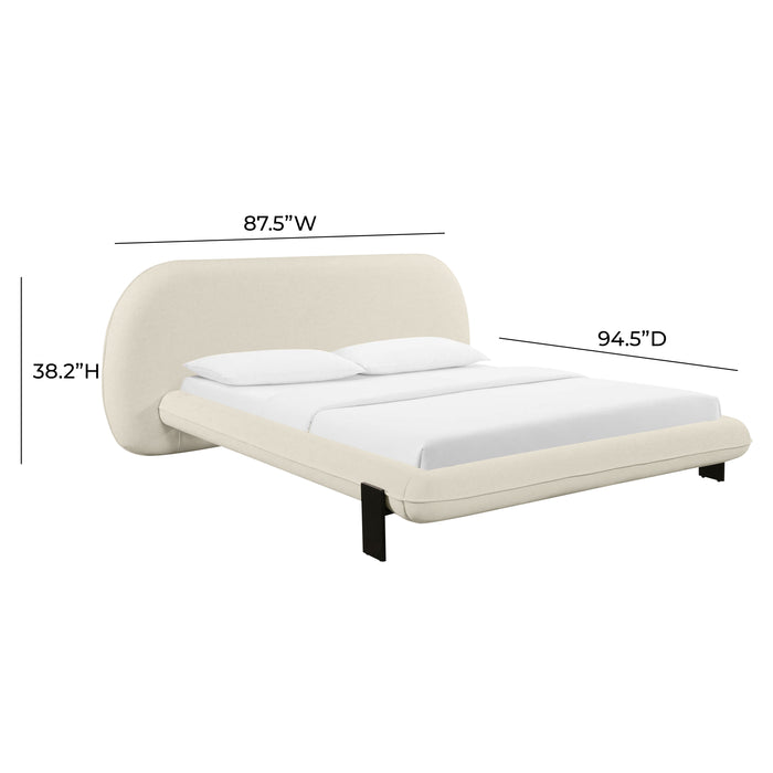 TOV Furniture Ophelia Cream Faux Wool Bed