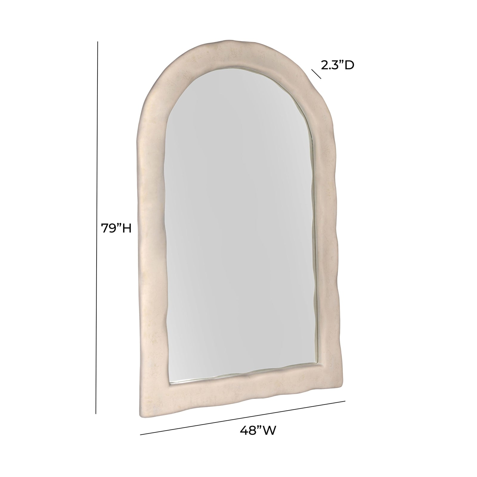 TOV Furniture Kaia Cream Textured Floor Mirror