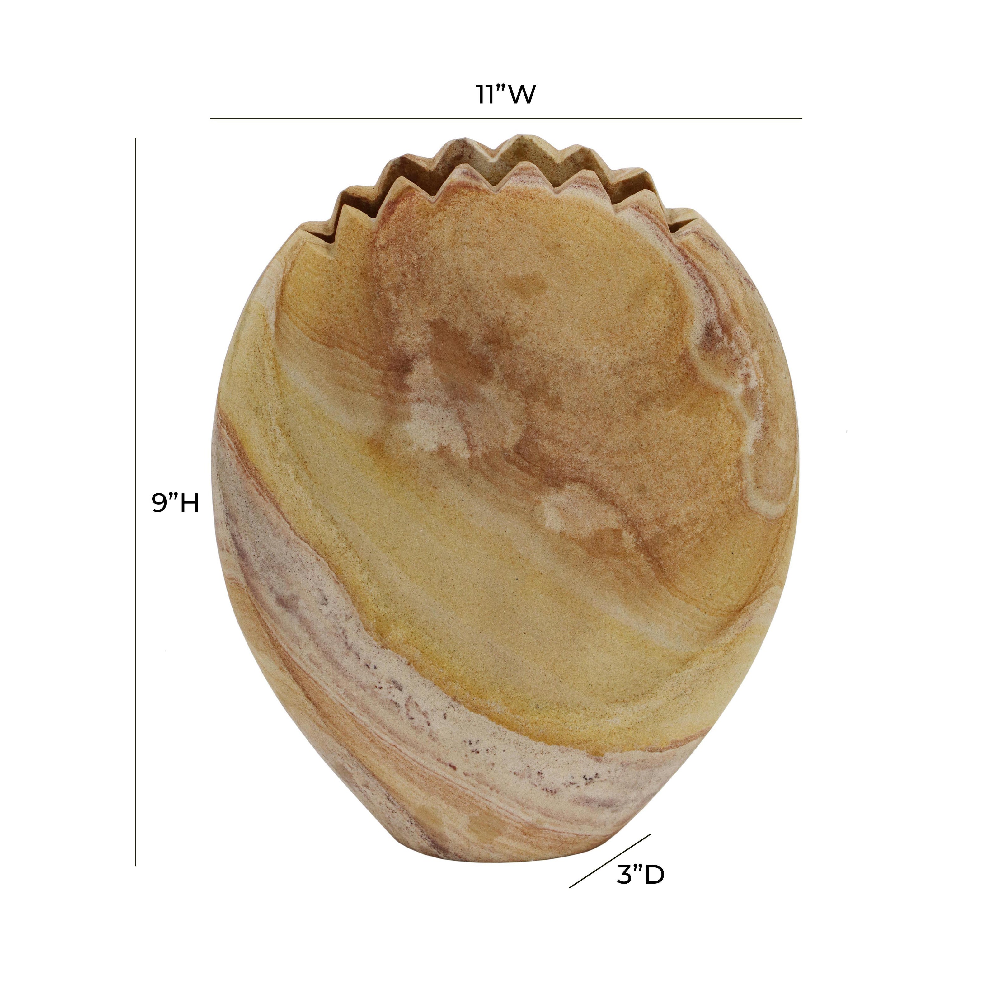 TOV Furniture Saava Mantis Stone Vase in Sandstone