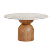 TOV Furniture Cynthia Travertine Concrete Indoor / Outdoor 54 Inch Round Dining Table